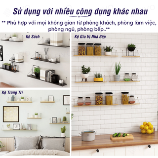 Kệ Treo Tường FIVO FB40 Trang Trí Không Cần Khoan, Tặng Kèm Đinh Và Móc Treo Inox Dễ Dàng Gắn Lên Tường, Decor Linh Hoạt