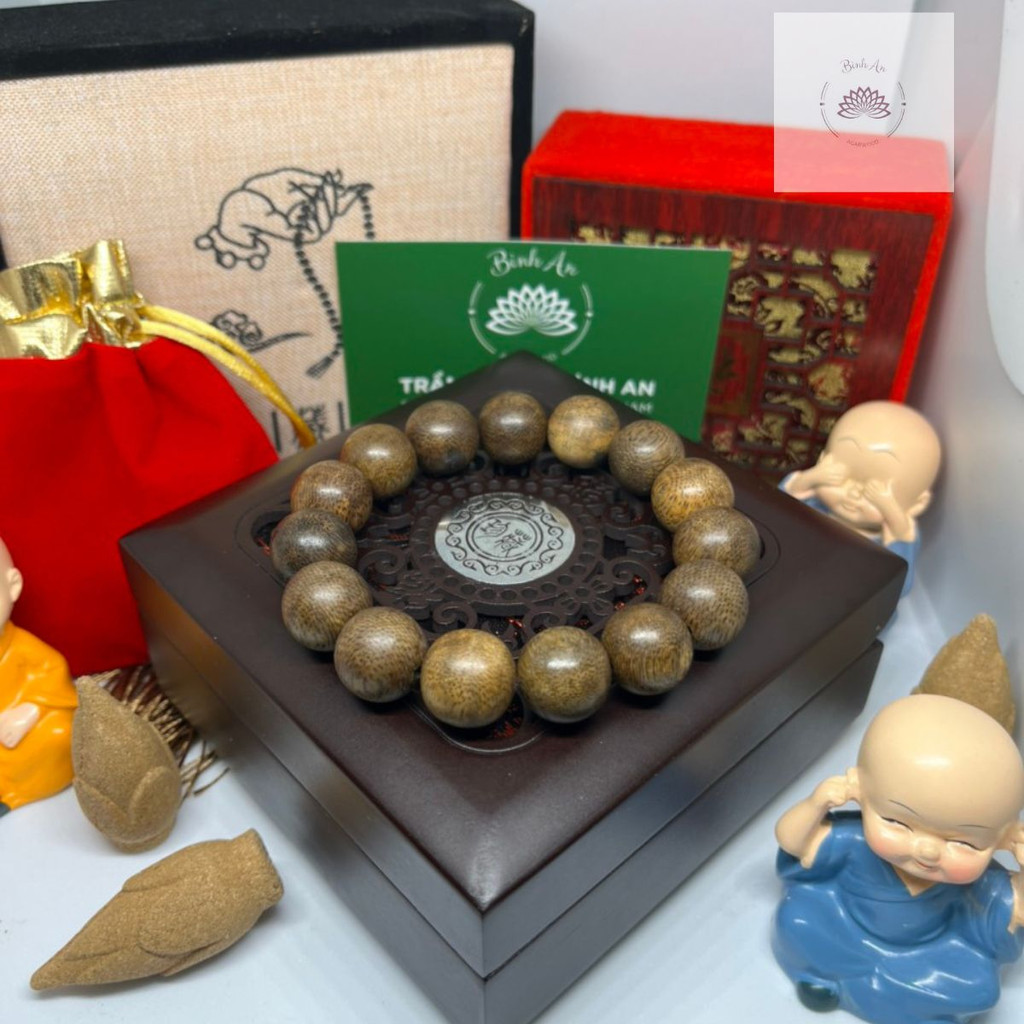 [QUÀ TRUNG NIÊN] Vòng Tay Trầm Hương Tốc Tự Nhiên Cao Cấp Hạt Tròn Đơn -Vòng Tay Phong Thủy - Size Nam 14ly 16ly 18ly