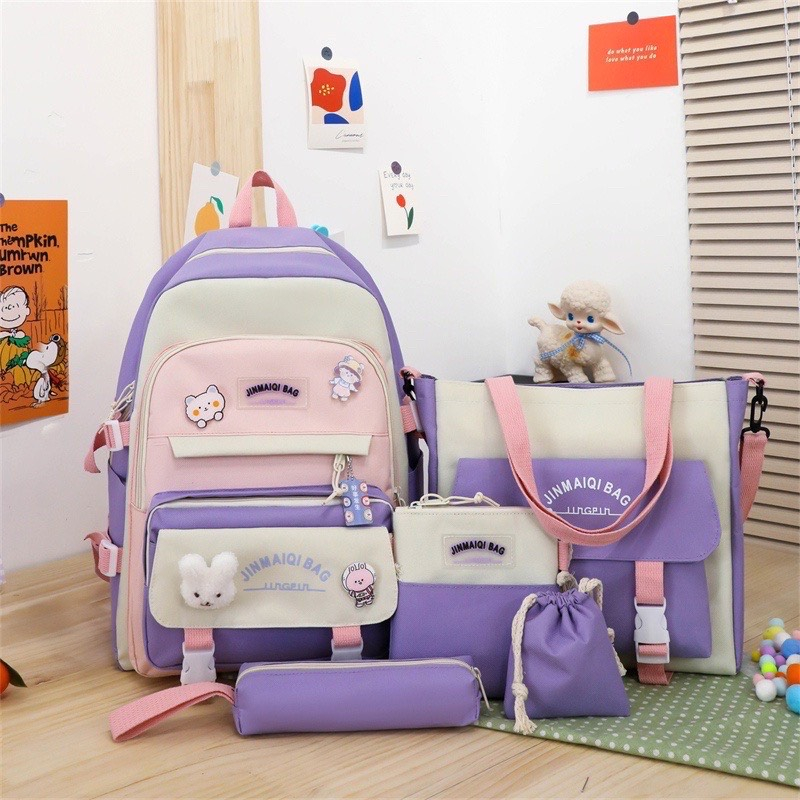 Balo set 4 món nam nữ thời trang ulzzang chống thấm Đi học - Jima