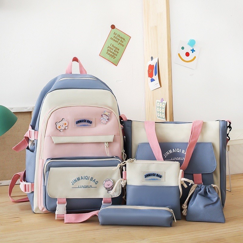 Balo set 4 món nam nữ thời trang ulzzang chống thấm Đi học - Jima
