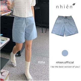 Quần jean nữ - quần ngố lửng ống rộng nhiennhienvintage NQJ00002