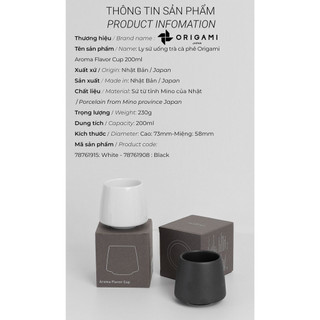 [ORIGAMI JAPAN] Volcano Ly sứ uống trà cà phê Origami Aroma Flavor Cup 200ml