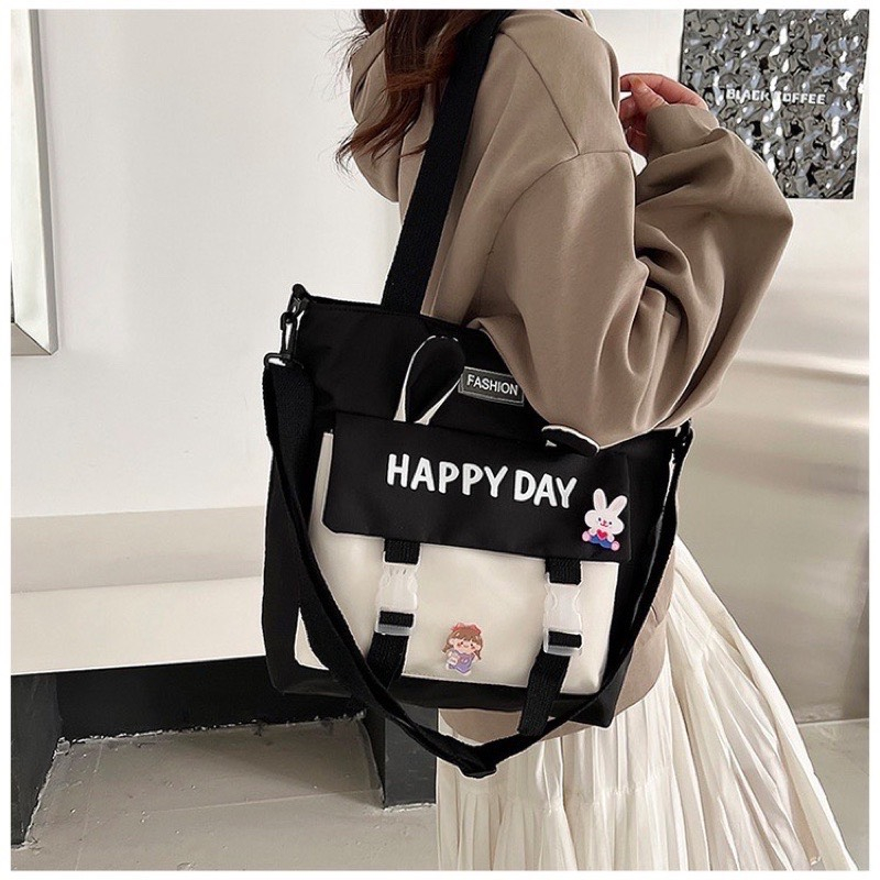 Túi tote nữ đi học, đi chơi thời trang - happy day