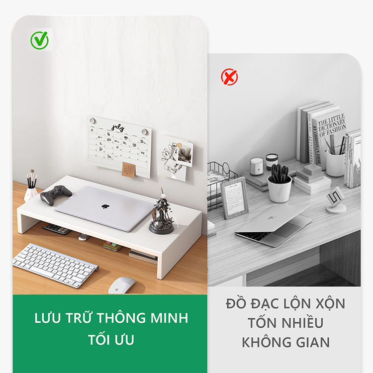 Ảnh Kệ kê màn hình máy tính laptop decor bàn làm việc thương hiệu IGA - GA27 2
