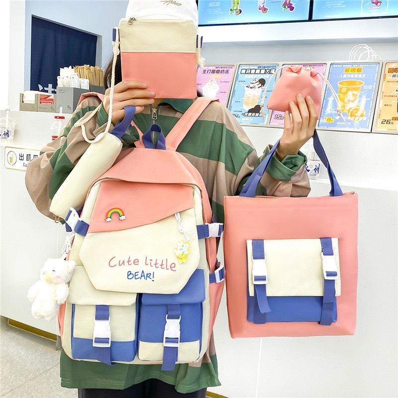 Balo 4 món thời trang đi học - Cute Little (không kèm túi rút)