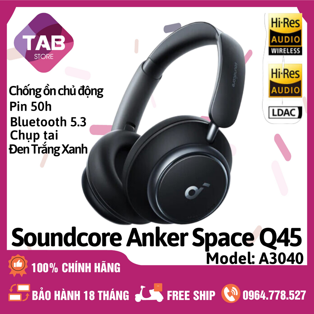 Tai Nghe Soundcore Anker Space Q45 Chụp Tai, Chống Ồn Chủ Động - A3040 ...