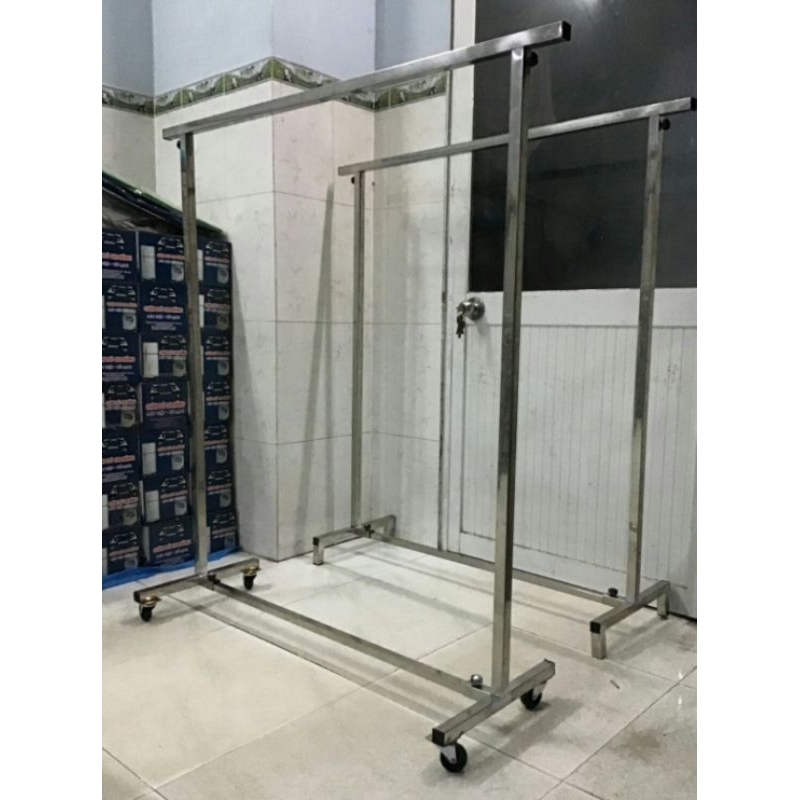 Sào đơn Inox vuông 25*25 nguyên khung- cao 1m5 -siêu chắc chắn-sào lắp ...