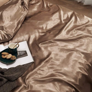 🧧LỤA SILK🧧 Chăn Ga Gối Phi Lụa Mã Nâu Đồng Sang Trọng, Mềm Mát, Chuẩn Loại 1 _ Chăn Ga Sỉ HCM