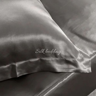 🧧LỤA SILK🧧Chăn Ga Gối Phi Lụa Mã Xám Chì Sang Trọng - Hàng Loại 1 Mềm Mát - Chăn Ga Sỉ HCM