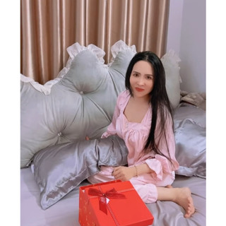🧧ĐỦ SIZE🧧Bộ 4 Món Ga Gối Phi Lụa Silk - Hàng Loại 1 Cao Cấp, Vỏ Gối Ôm Khóa Kéo_Chăn Ga Sỉ HCM
