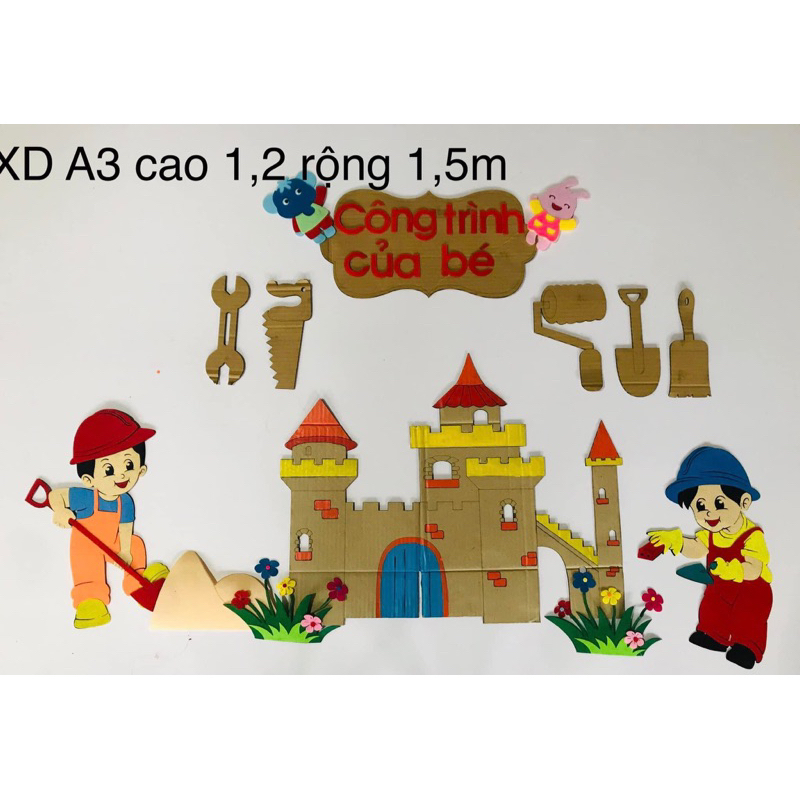 Góc Steam - Góc Xây Dựng A3 ( Steam Mầm Non- Hình Thủ Công Bằng Giấy Bìa  Carton Mầm Non) | Shopee Việt Nam