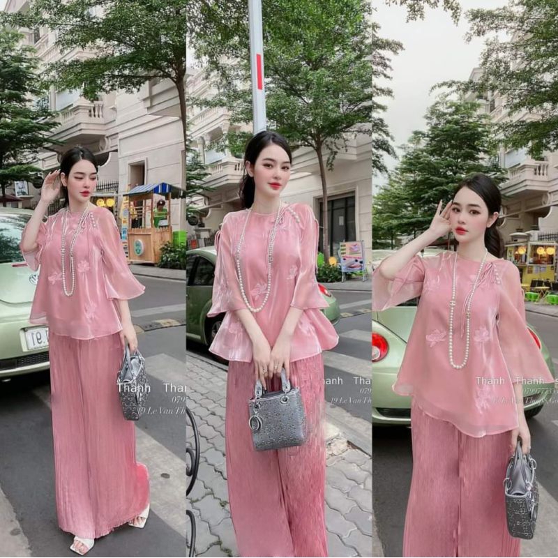 Set lụa lam tay lỡ hàng đẹp loại 1 (kèm ảnh thật) | Shopee Việt Nam