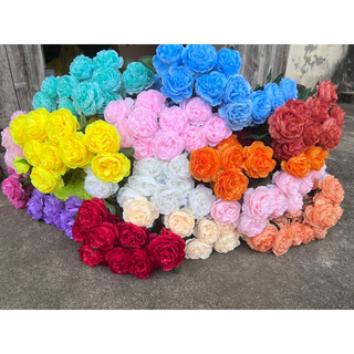 Combo 10 cành hoa trà mao lương 3 bông cao 70cm- Hoa giả