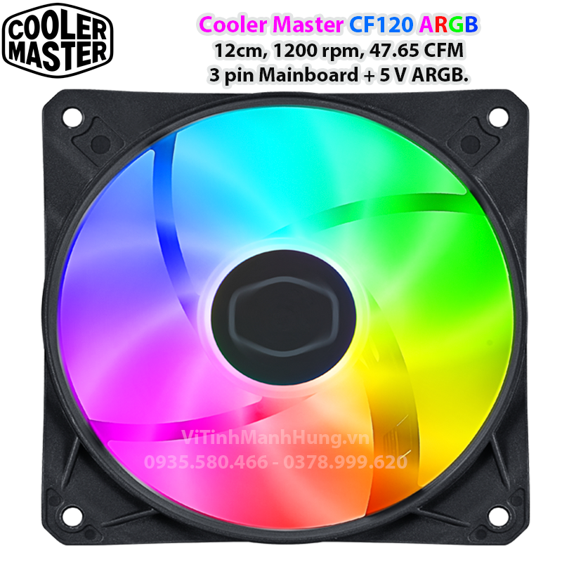 Quạt Cooler Master CF120 ARGB, 12cm, 1200 rpm, 47.65 CFM, 3 pin ...