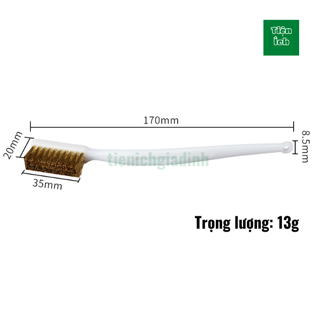 Chất Mài Mòn Bộ 10 Bàn Chải Sợi Đồng Cán Nhựa Cho Kim Loại & Bảng Mạch Thích Hợp