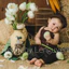 Yếm Đào Lụa + Chân váy bồng Tafta + tặng kèm Mấn cho bé gái (7-20kg)