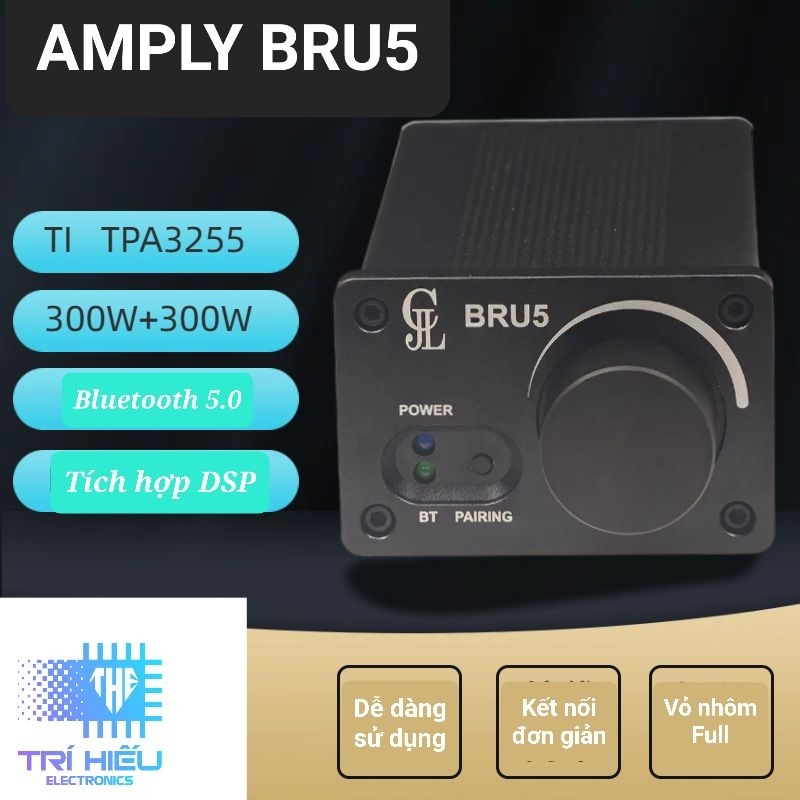 [SURE WONDOM] Amply BRU5 DSP Bluetooth 5.0 TPA3255 2x300W | Shopee Việt Nam