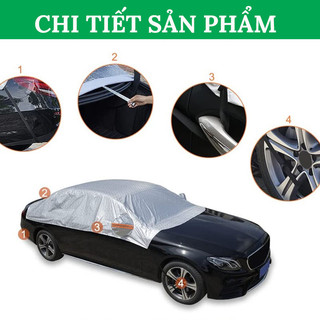 Bạt Phủ Nửa Xe Ô Tô, Bạt Che Nắng Ô To 3 Lớp Chống Nóng, Chống Xước, Chống Mưa Cho Các Dòng Xe Từ 4 Đến 7 Chỗ