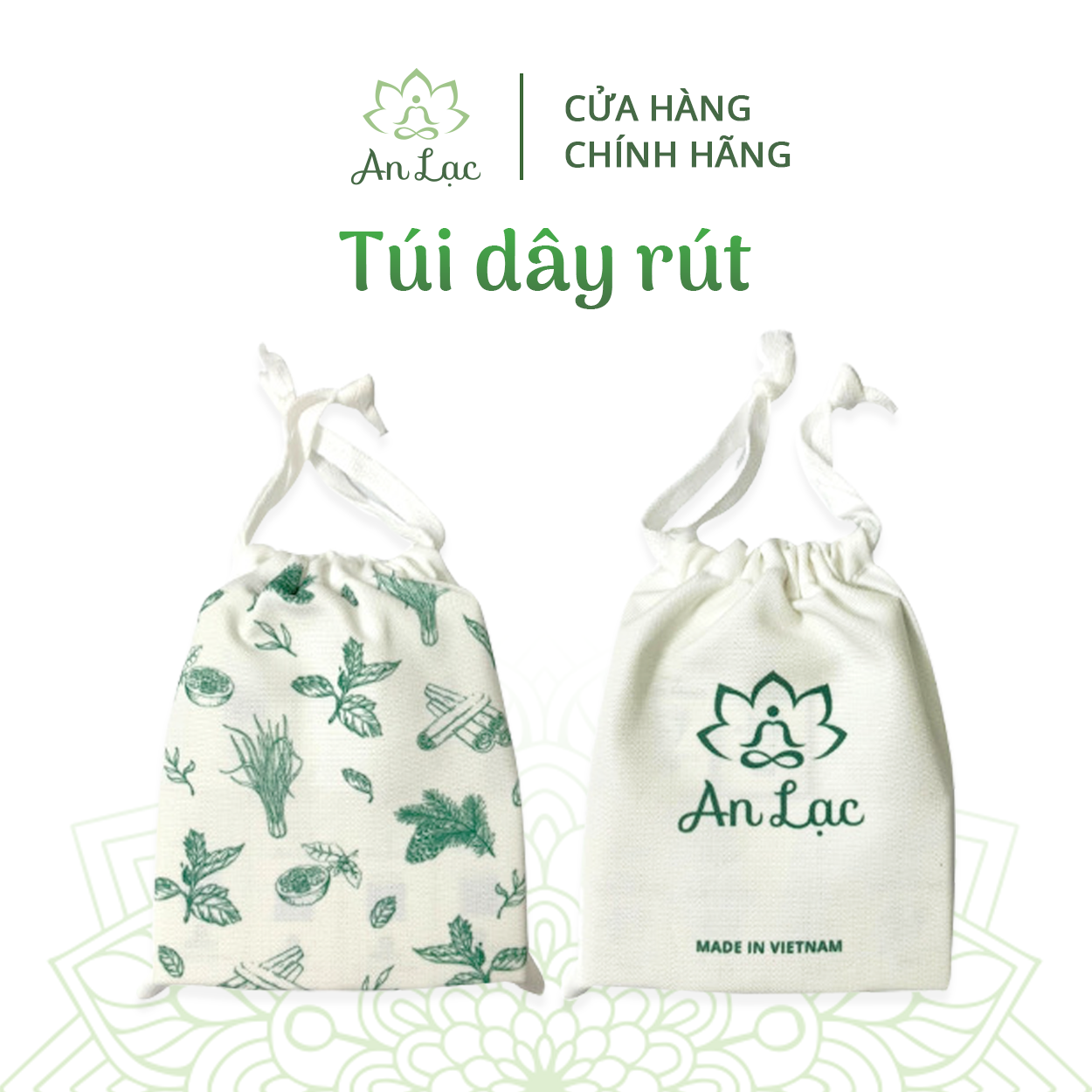 Túi rút canvas thiết kế đơn giản in chữ An Lạc | Shopee Việt Nam