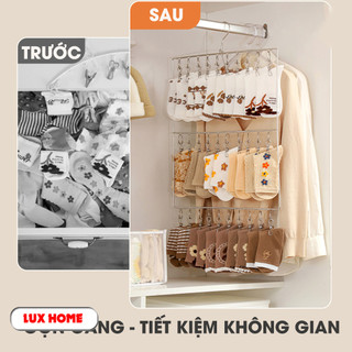 Móc treo đồ của bé, treo đồ lót tất vớ chất liệu thép không gỉ thiết kế móc khóa chống trượt phơi đồ ban công tiện lợi