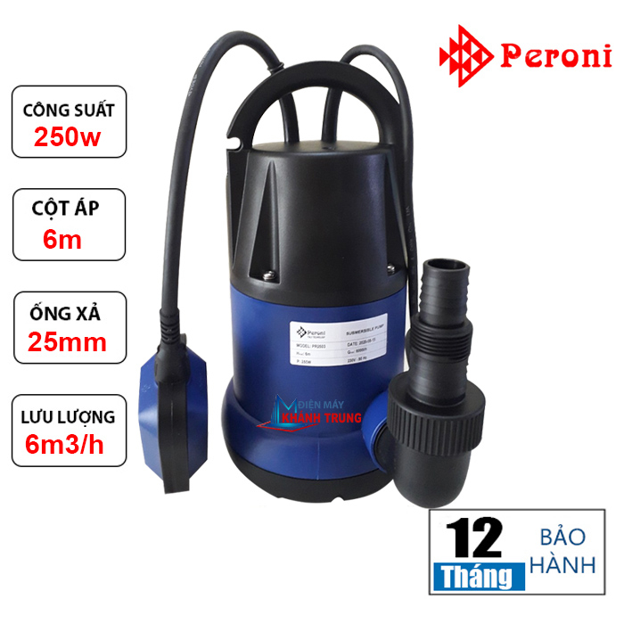 Máy Bơm Chìm Nước Thải Peroni Pr2503 250w Bảo Hành 12 Tháng