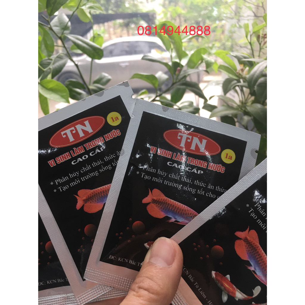 Men vi sinh bể cá cảnh,hồ cá KOI,men làm trong nước,men khử mùi hôi tanh dạng bột TN-1a gói 10gram.