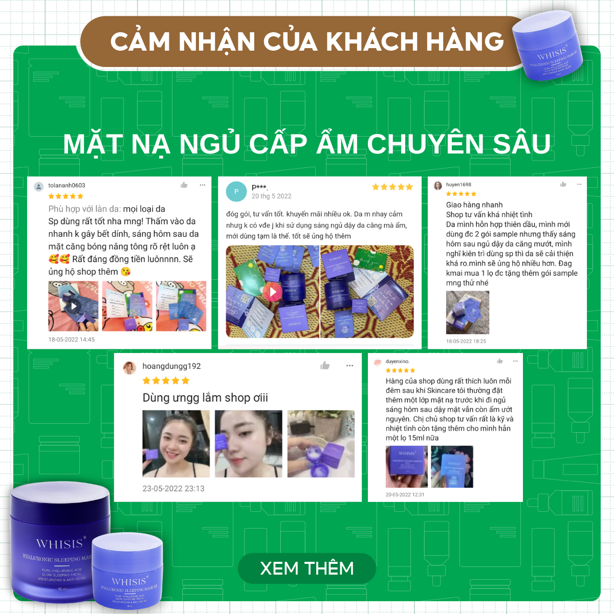 Ảnh Mặt Nạ Ngủ Dưỡng Ẩm, Bảo Vệ Da Chuyên Sâu Sáng Mịn Căng Mướt Ngay Cả Khi Ngủ Whisis Hyaluronic Sleeping Mask EX 15ml 1