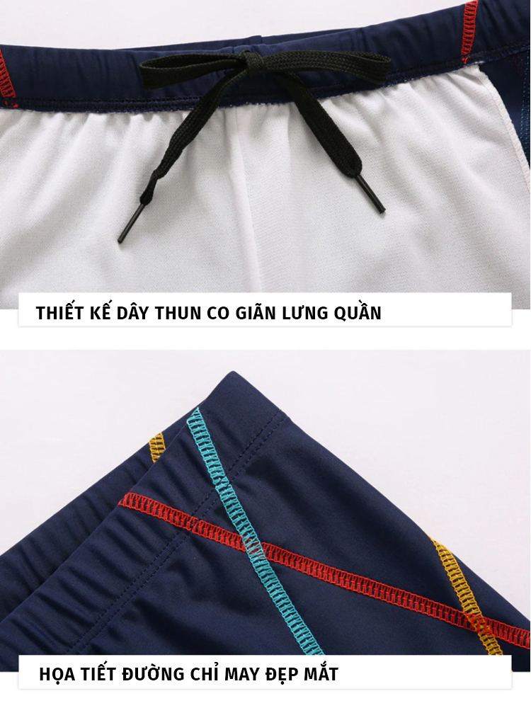 Ảnh Quần Bơi Nam Tặng Kèm Nón Bơi Silicone Quần Bơi Thiết Kế Sọc Chất Liệu Polyester Spandex Cleacco QBS Boro Sport 4