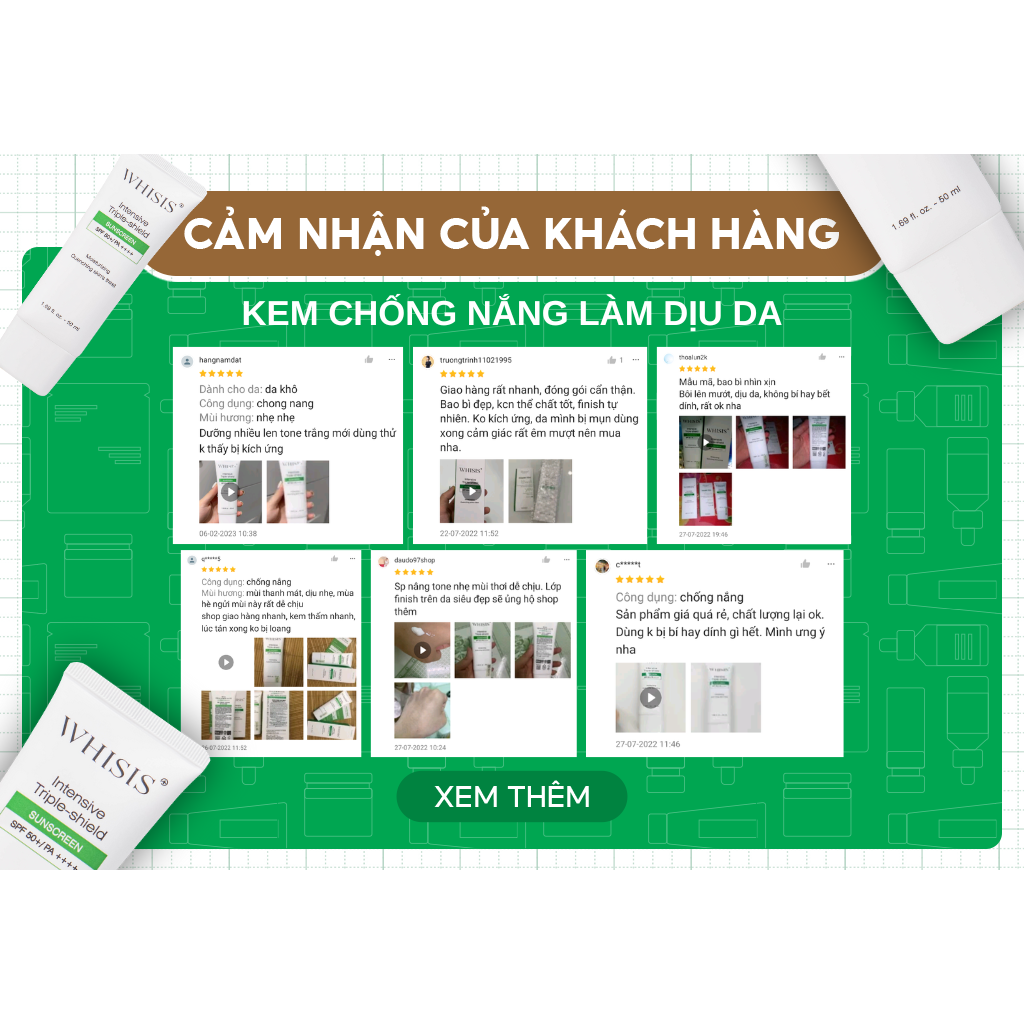 Ảnh COMBO 2 Kem Chống Nắng Làm Dịu Da Đa Chức Năng WHISIS Intensive Triple-Shield Sunscreen (SPF 50+/ PA++++) 50ml 3