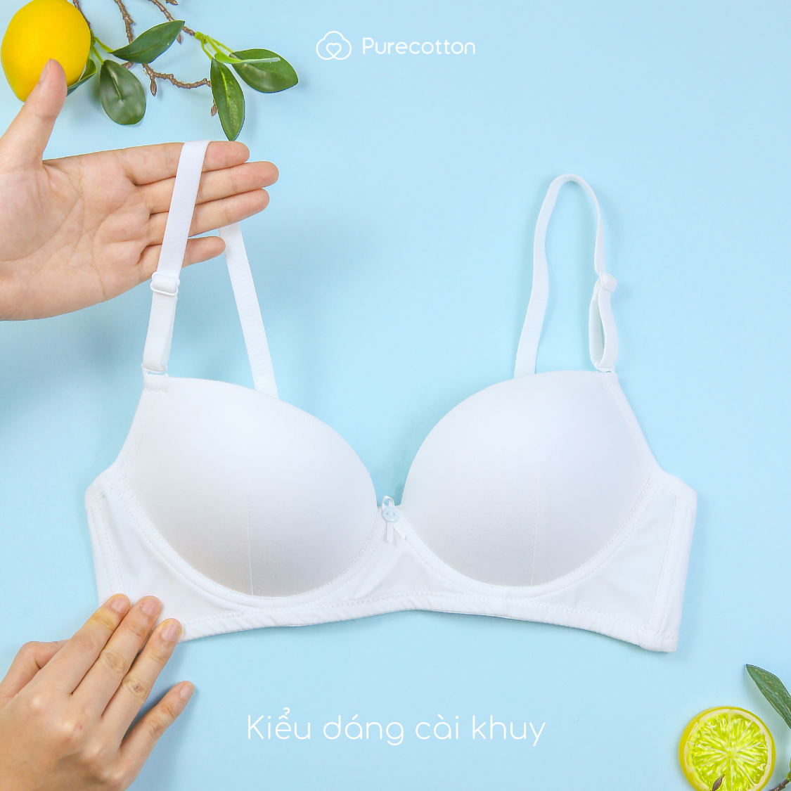 Ảnh Áo lót bé gái Purecotton chất liệu cotton cao cấp kiểu dáng cài khuy có đệm Muse Bra PC102 2