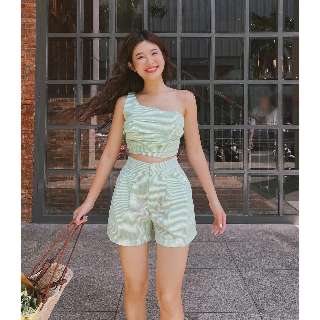 Set Áo Lệch Vai | LILAC SET | Xanh Lá Mùa Hè Trendy | coemdien.studio ...