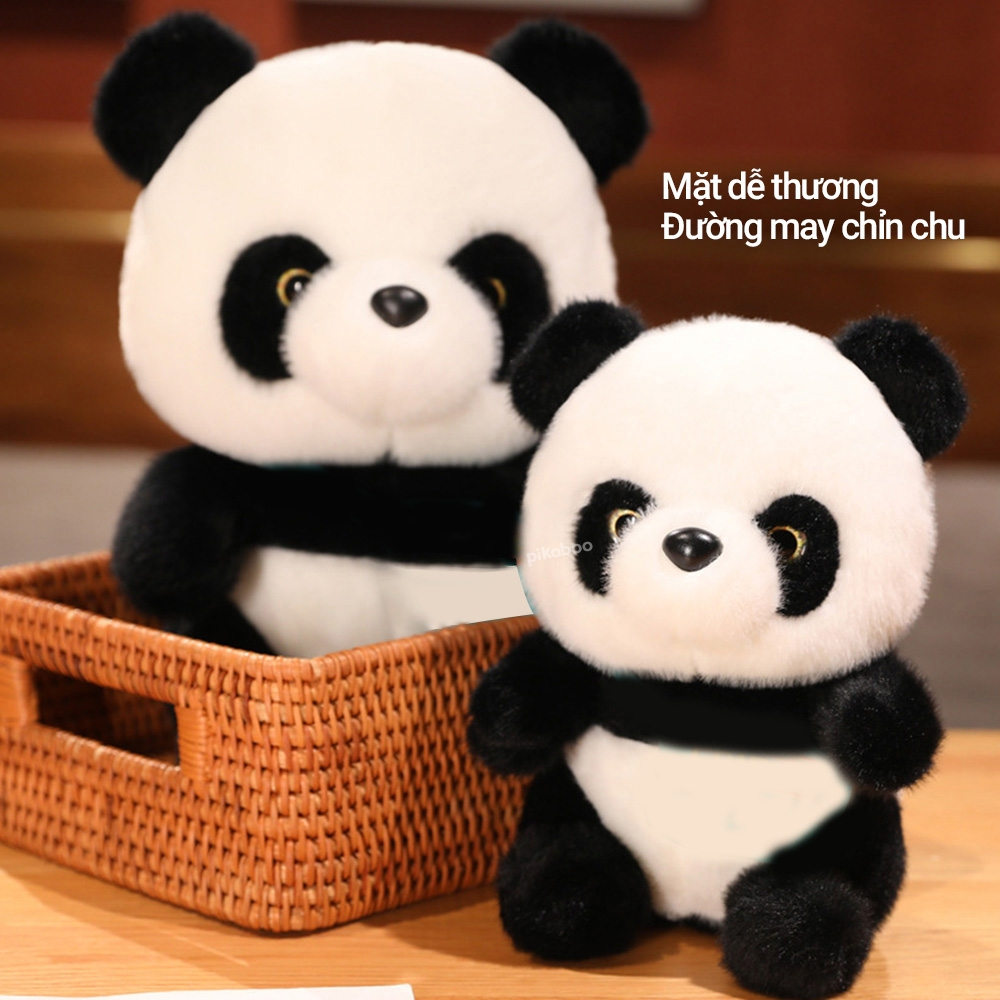 Ảnh Gấu bông gấu trúc Panda Pikaboo gấu trúc nhồi bông tinh khiết cao cấp, lông mềm mịn co dãn 4 chiều 4