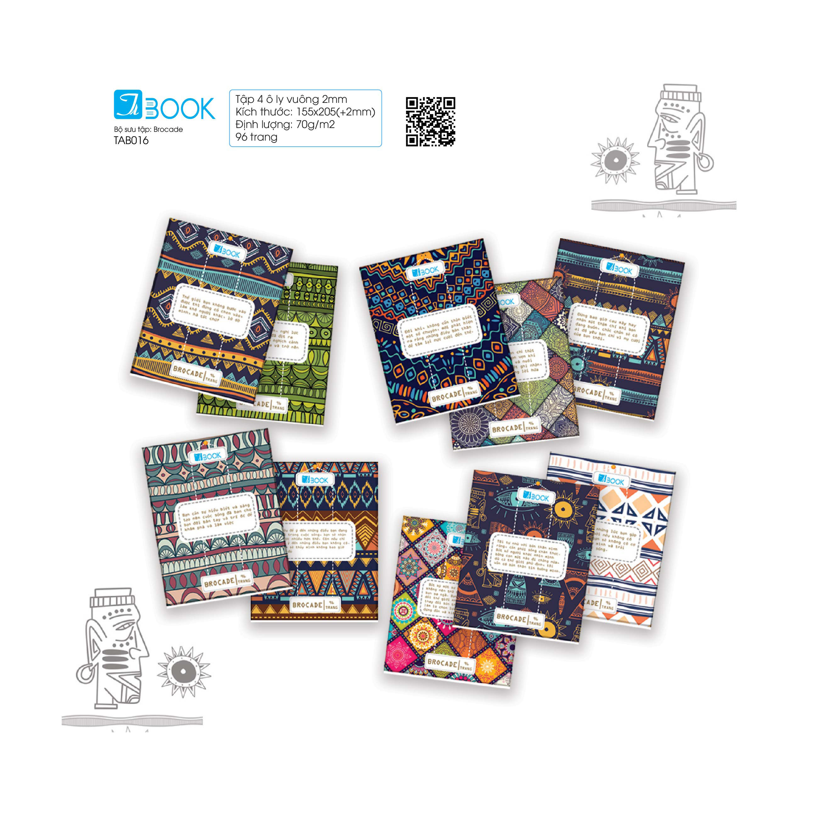[HCM]10 cuốn Tập học sinh Brocade hiệu Tabook, 96 trang ĐL70 (TAB016b ...