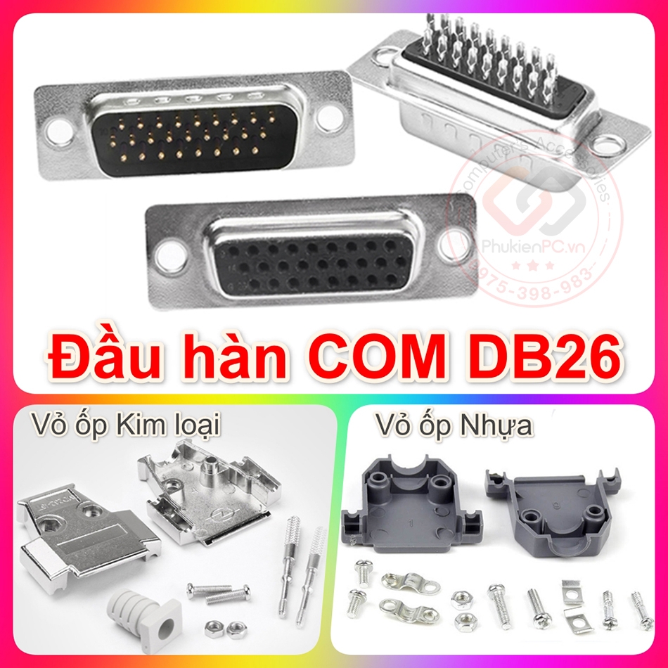 Đầu hàn COM DB26 Đực Cái vỏ ốp Kim loại ốp Nhựa Hàn cáp COM DB26, cáp ...