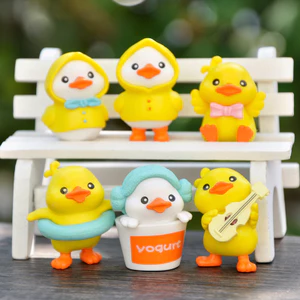Set 6 vịt tí hon dễ thương trang trí bàn làm việc, tủ sách, quà tặng, tiểu cảnh
