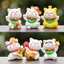 Set 6 mô hình mèo thần tài trắng tí hon trang trí bàn làm việc, tủ sách, quà tặng, tiểu cảnh