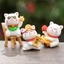 Set 6 mô hình mèo thần tài trắng tí hon trang trí bàn làm việc, tủ sách, quà tặng, tiểu cảnh
