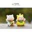 Set 6 mô hình mèo thần tài trắng tí hon trang trí bàn làm việc, tủ sách, quà tặng, tiểu cảnh