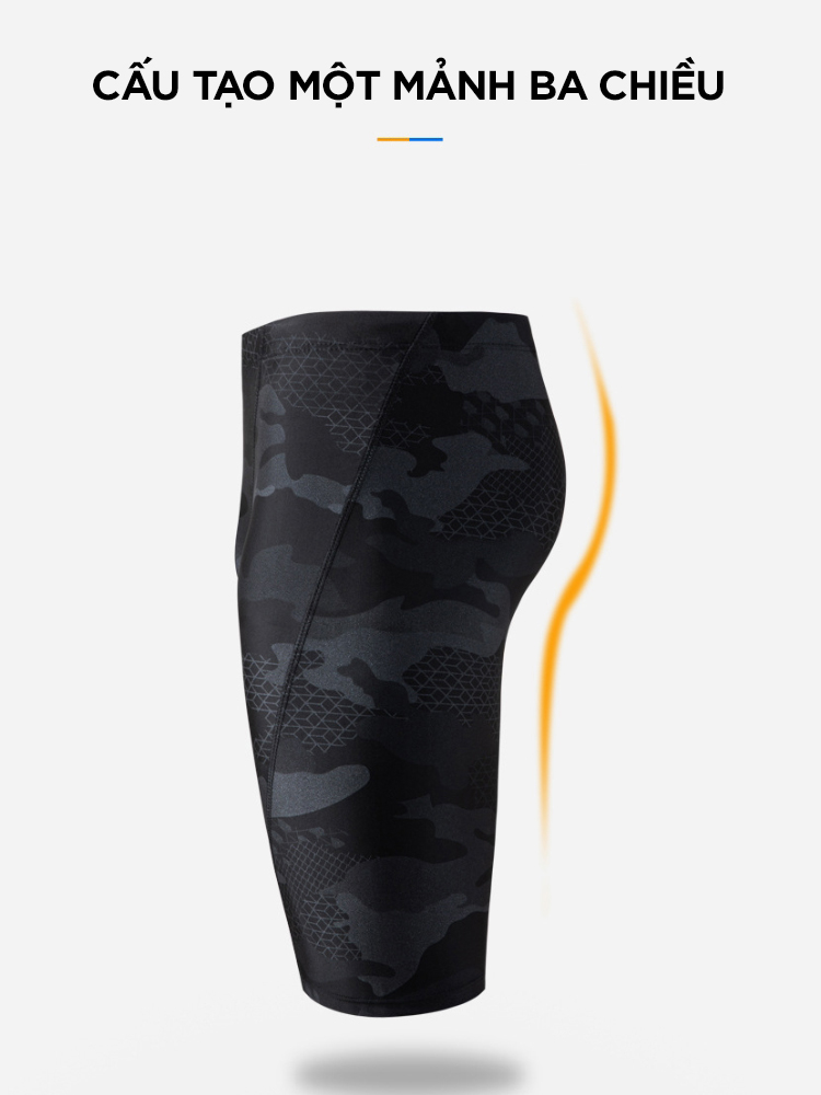 Ảnh Quần Bơi Lửng mẫu 2025 Tặng Kèm Nón Bơi Quần Bơi Nam Hoa Văn Camo Co Giãn Thoát Khí Nhanh Khô Cleacco Boro Sport 4