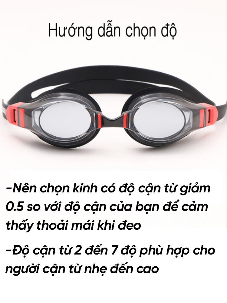 Ảnh Kính Bơi Cận Từ 2 Đến 7 Độ Kính Bơi Người Cận Dây Đeo Êm Ái Chống UV Chông Sương Thời Trang Cleacco SG1670 Boro Sport 1