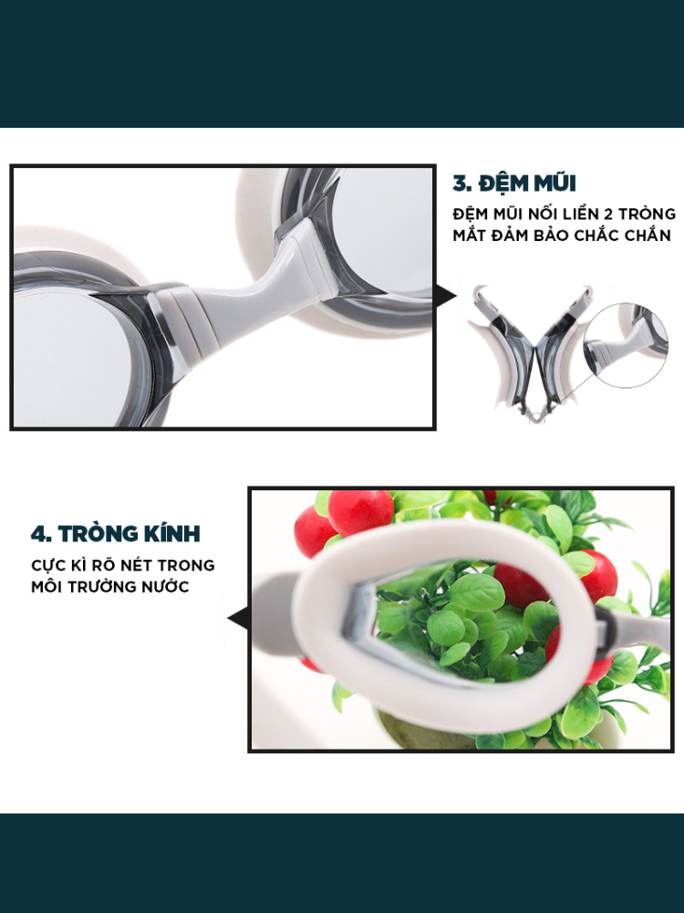Ảnh Kính Bơi Cận Từ 2 Đến 7 Độ Kính Bơi Người Cận Dây Đeo Êm Ái Chống UV Chông Sương Thời Trang Cleacco SG1670 Boro Sport 3