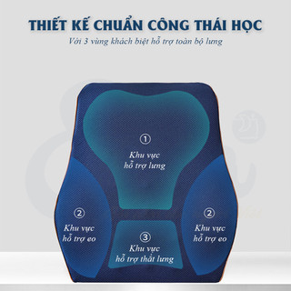 [Sale 50%]  Gối tựa lưng văn phòng cao su non cao cấp E-MA - Chống đau mỏi vùng lưng, thắt lưng Happykids