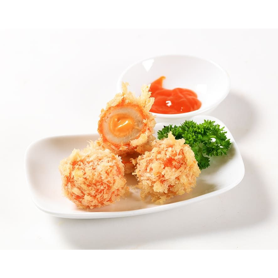 Cốm cam Viên hải sản sốt mayonaise Ô Ngon 500g, thơm giòn rụm. Món ăn vặt hợp vệ sinh, an toàn thực phẩm An Phát Phát
