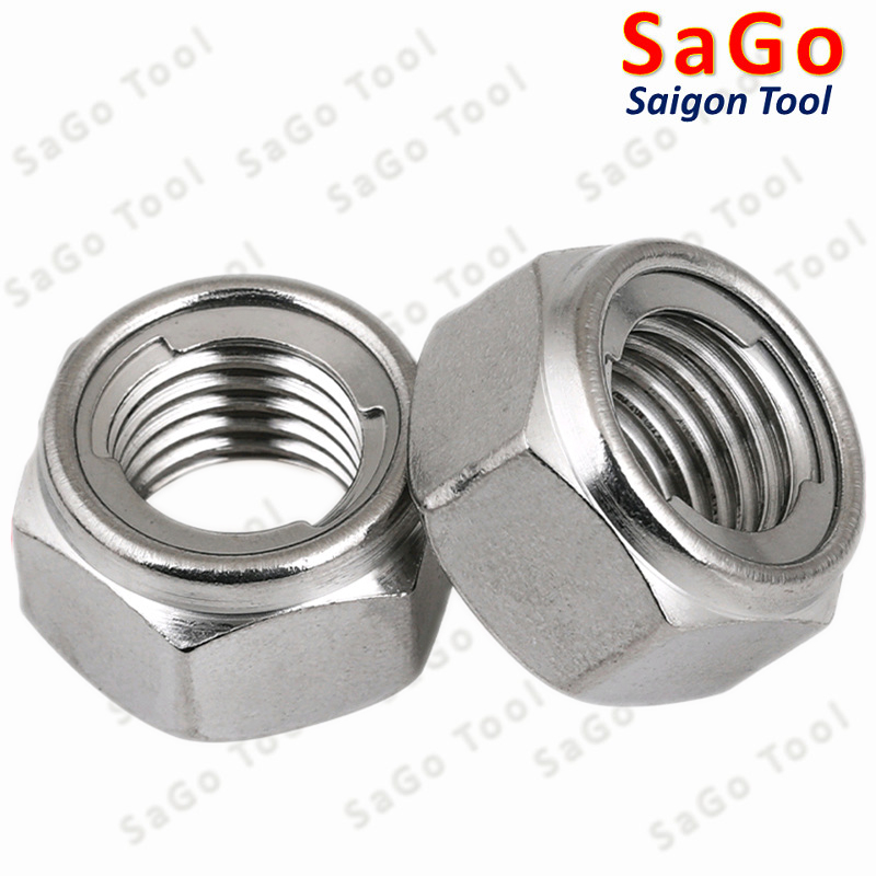 Đai ốc chống tháo, tán ecu khóa inox 304 size M3 M4 M5 M6 M8 M10 ...