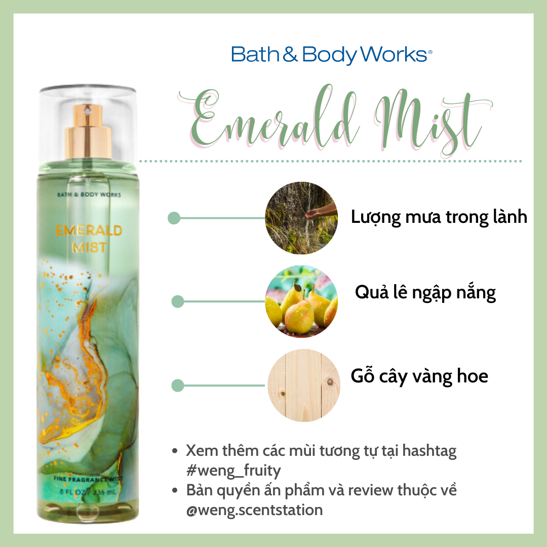 Xịt thơm toàn thân Bath & Body Works mùi: Emerald Mist | Shopee Việt Nam