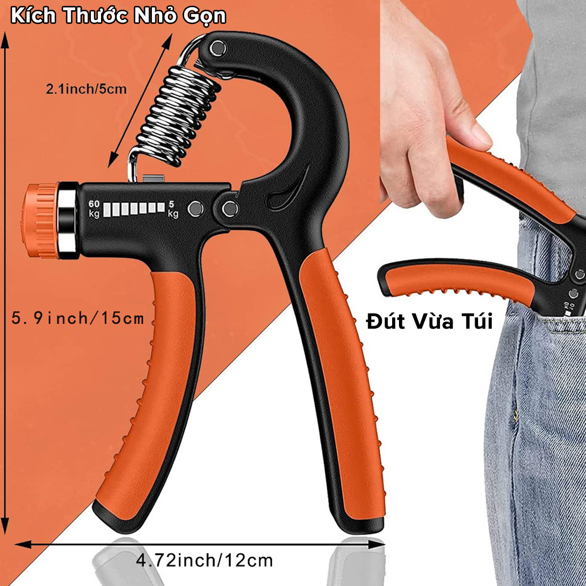 Ảnh Kìm Bóp Tay Tập Lực Cơ Tay Chữ R Đếm Số Dụng Cụ Tập Gym Tại Nhà Điều Chỉnh Lực Từ 5 - 60kg Chọn Màu Cao Cấp Hãng Amalife 1