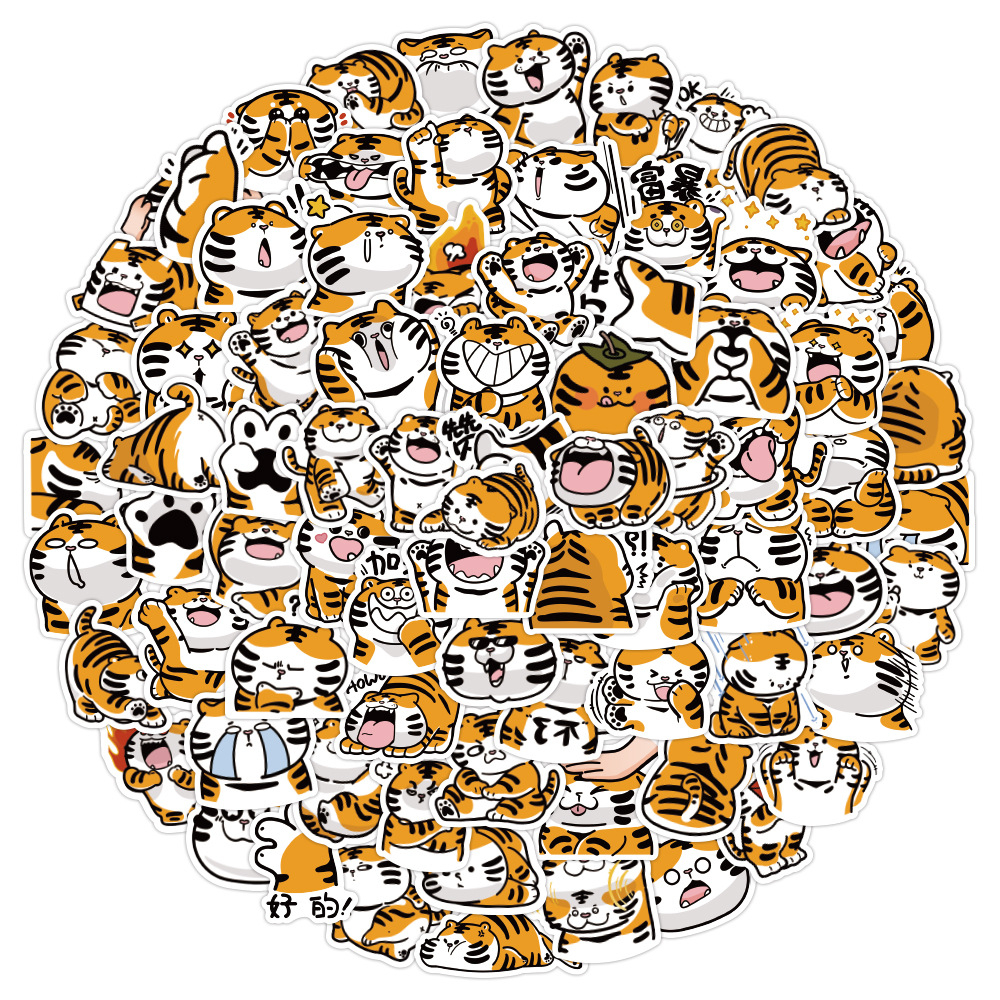 Sticker HỔ NGỐ chibi hoạt hình trang trí mũ bảo hiểm,guitar,ukulele ...