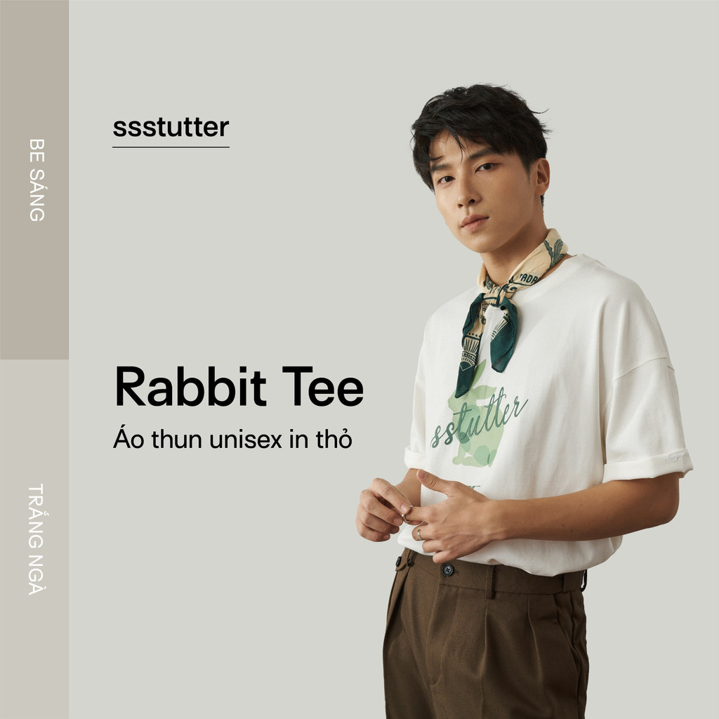 Áo thun cổ tròn nam nữ SSSTUTTER dáng rộng cotton 2 chiều thoáng mát in ...