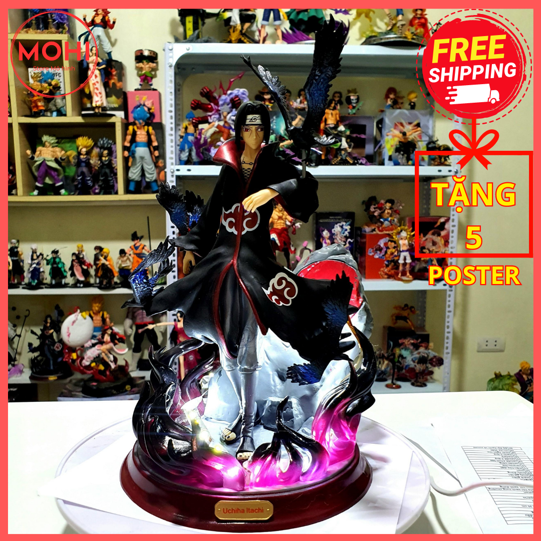 Mô hình Itachi Có bản LED siêu đẹp, có 5 quạ, có hộp màu, cao 25 cm ...