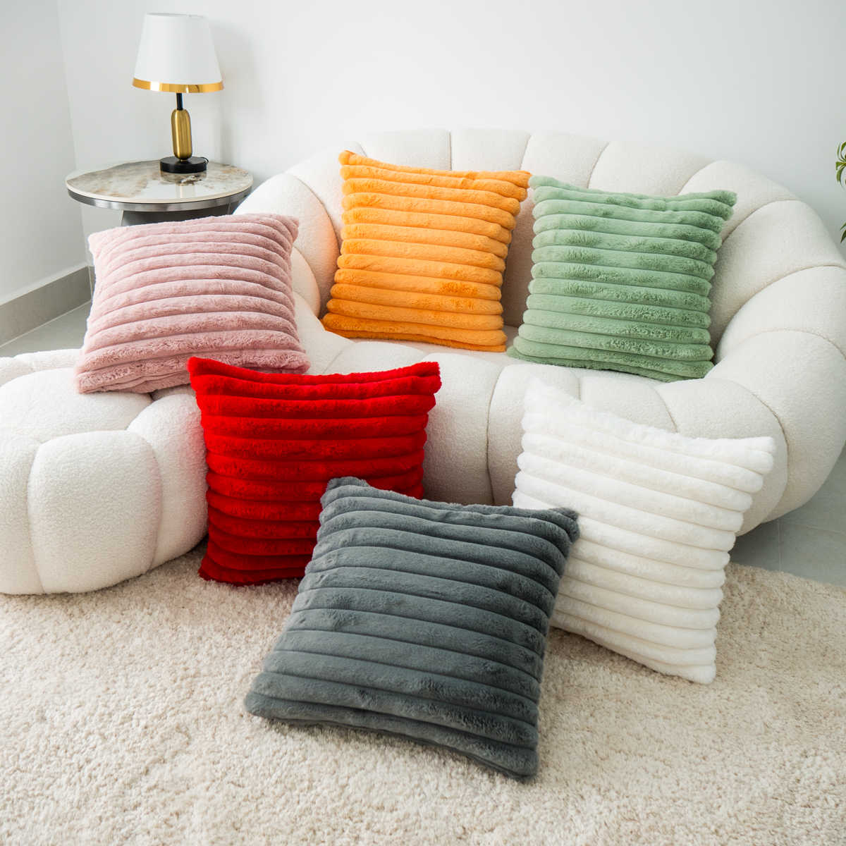 Vỏ Gối tựa lưng, gối sofa trơn màu thiết kế đơn giản sang trọng